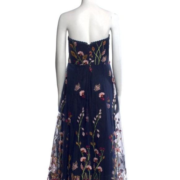 Marchesa Notte Embroidered Floral  Long Dress/Gown - Picture 3 of 5